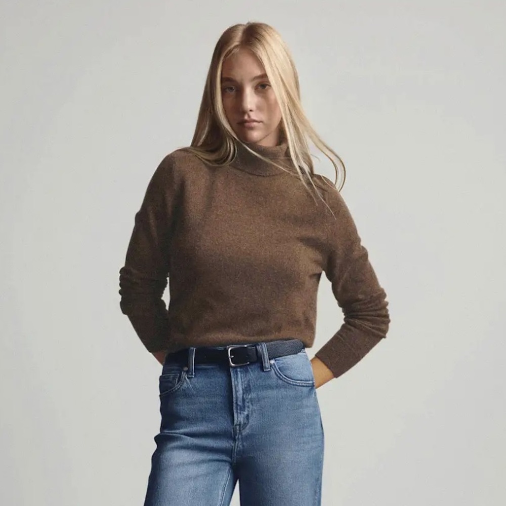Quince Cashmere Turtleneck Sweater - Brown